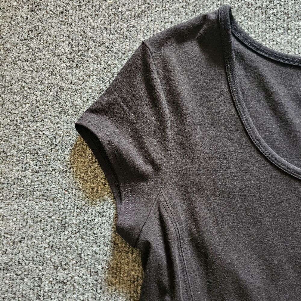 Talbots Dress Womens Medium Black Short Sleeve Fitted Stretchy Neutral Basic - Picture 4 of 9